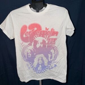 White and Purple Graphic Tee-Led Zeppelin -nwot